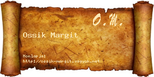 Ossik Margit névjegykártya